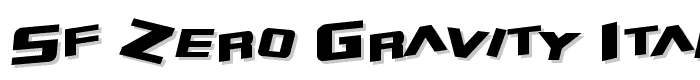 SF Zero Gravity Italic font